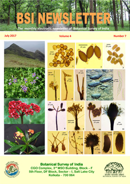 Botanical Survey of India CGO Complex, 3Rd MSO Building, Block - F 5Th Floor, DF Block, Sector - I, Salt Lake City Kolkata - 700 064 D HEAD QUARTERS, KOLKATA