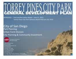 June 21, 2012 Torrey Pines City Park General Development Plan
