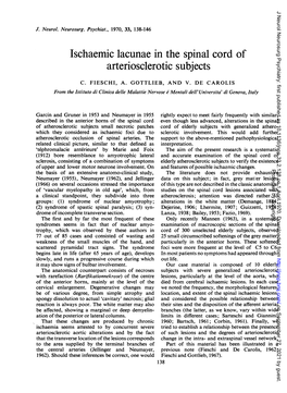 Ischaemic Lacunae in the Spinal Cord of Arteriosclerotic Subjects