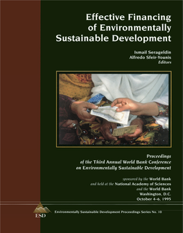 Effective Financing of Environmentally Sustainable Development