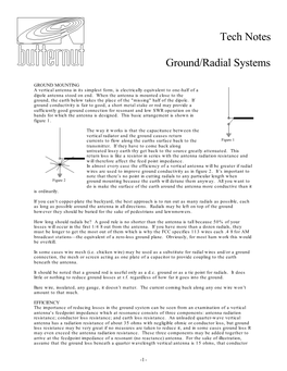 Tech Notes Ground/Radial Systems