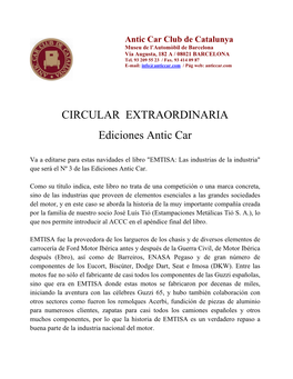 Circular Extraordinaria