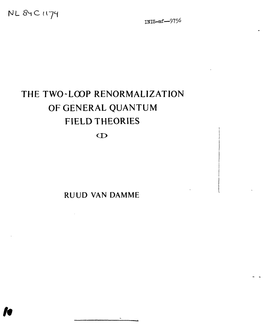 The Two-Loop Renormalization of General Quantum Field Theories