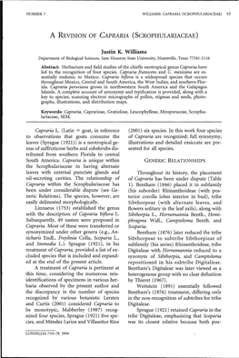 A Revision of Capraria ( Scrophulariaceae)