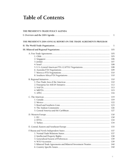 Table of Contents