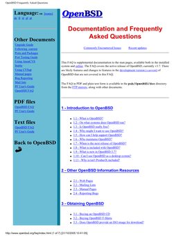 Openbsd Frequently Asked Questions