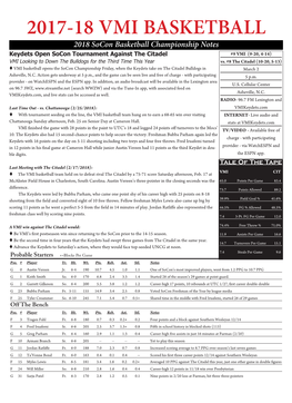 17-18 BKB Game Notes