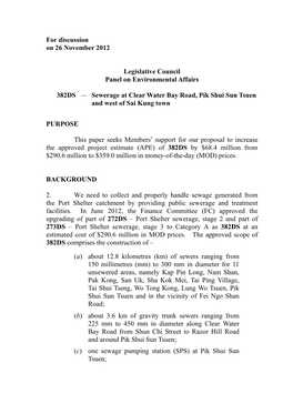 For Discussion on 26 November 2012 Legislative Council Panel On