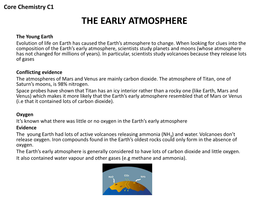 The Early Atmosphere