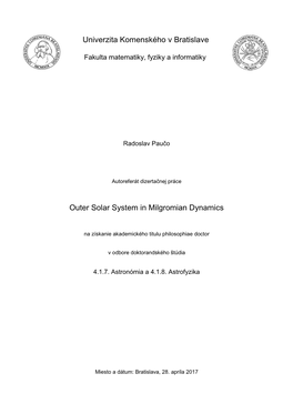 Outer Solar System in Milgromian Dynamics