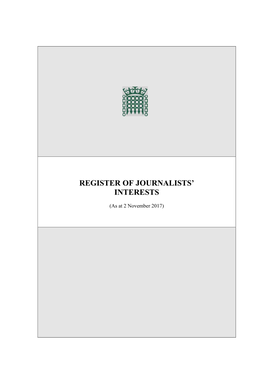 Register of Journalists' Interests