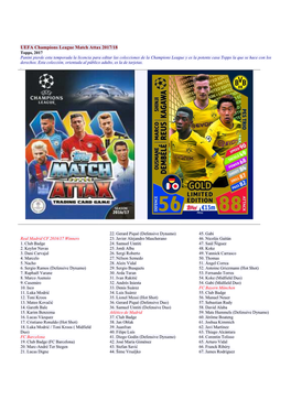 UEFA Champions League Match Attax 2017/18