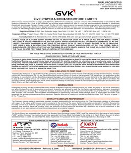 Gvk Power & Infrastructure Limited