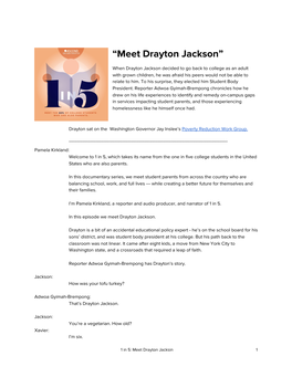 “Meet Drayton Jackson”