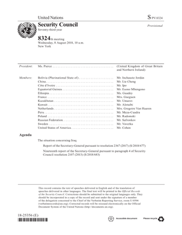 S/PV.8324 the Situation Concerning Iraq 08/08/2018