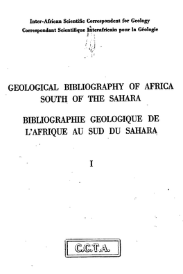 Geological Bibliography Os Africa South of the Sahara E.Pdf (1.927Mb)