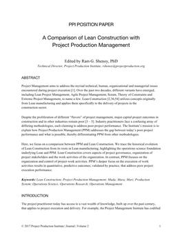 A Comparison of Lean Construction with Project Production Management