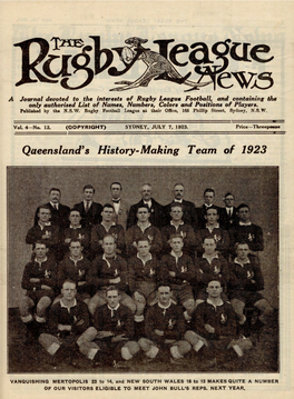 Qaeensland's History-Making Team of 1923