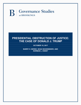 Presidential Obstruction of Justice: the Case of Donald Trump
