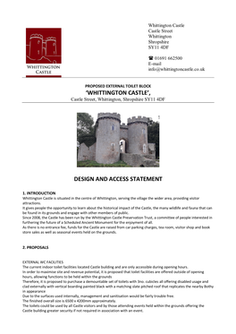 Whittington Castle Castle Street Whittington Shropshire SY11 4DF