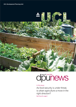 DPUNEWS V3.Indd 1 03/07/2009 10:28 Focus on Urban Agriculture by Robert Biel and Yves Cabannes