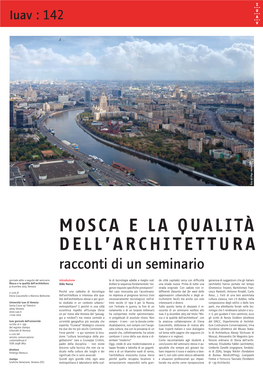 Mosca E La Qualità Dell'architettura