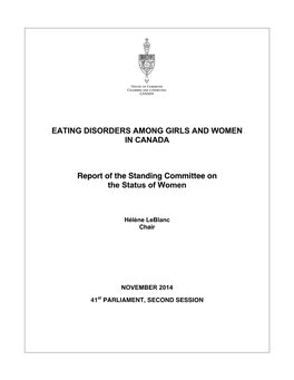 Eating Disorders Among Girls and Women in Canada