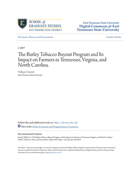 The Burley Tobacco Buyout Program and Its Impact on Farmers In