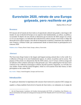 Eurovisión 2020, Retrato De Una Europa Golpeada, Pero Resiliente En Pie Stéphan Sberro Picard1