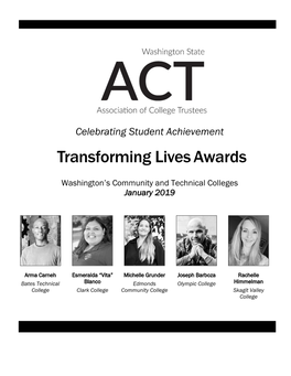 Transforming Lives Awards 2019