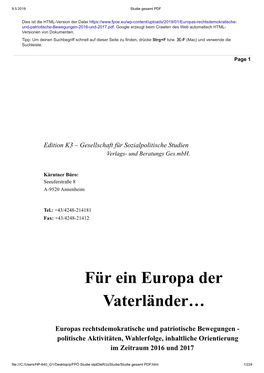 Für Ein Europa Der Vaterländer…