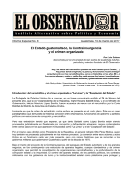 El Estado Guatemalteco, La Contrainsurgencia Y El Crimen Organizado
