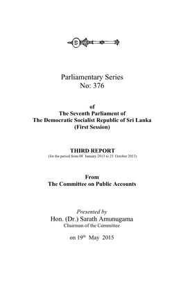 Parliamentary Series No: 376