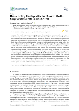 On the Sungnyemun Debate in South Korea