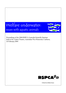 Welfare Underwater: Issues with Aquatic Animals