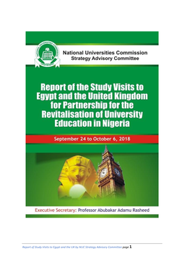 Report of Study Visits to Egypt and the UK by NUC Strategy Advisory Committee Page 1