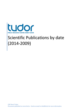 Scientific Publications by Date (2014-2009)