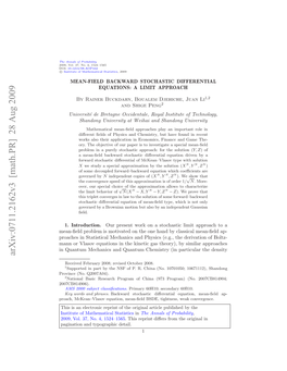 Mean-Field Backward Stochastic Differential Equations