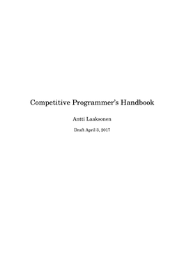 Competitive Programmer's Handbook