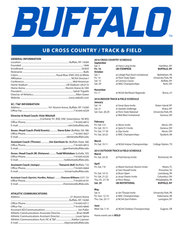 Ub Cross Country / Track & Field