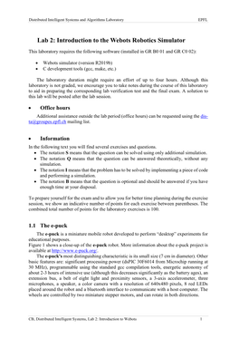 Lab 2: Introduction to the Webots Robotics Simulator