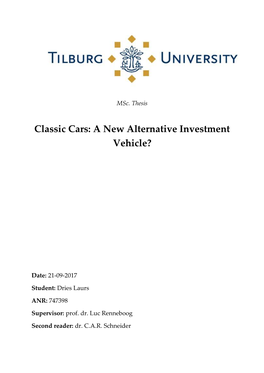 Classic Cars: a New Alternative Investment Vehicle?