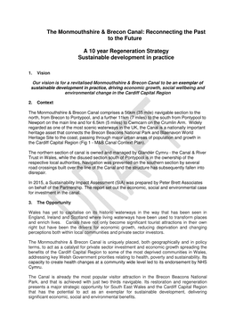 The Monmouthshire & Brecon Canal: Reconnecting the Past to the Future a 10 Year Regeneration Strategy Sustainable Developmen