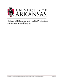 College of Education and Health Professions 2010-2011 Annual Report