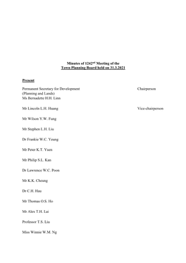 Minutes of 1242Nd Meeting of the Town Planning Board Held on 31.3.2021