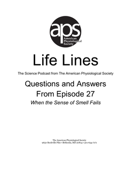 Questions and Answers from Episode 27 When the Sense of Smell Fails