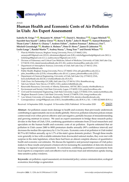 Human Health and Economic Costs of Air Pollution in Utah: an Expert Assessment