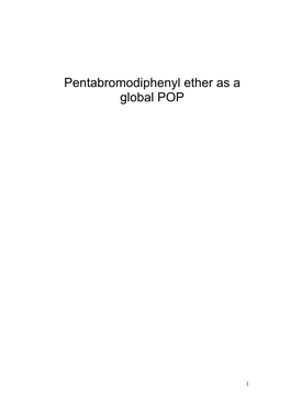 Pentabromodiphenyl Ether As a Global POP