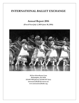 Annual Report 2016 (Fiscal Year July 1, 2015–June 30, 2016)