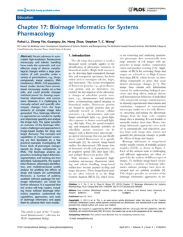 Bioimage Informatics for Systems Pharmacology